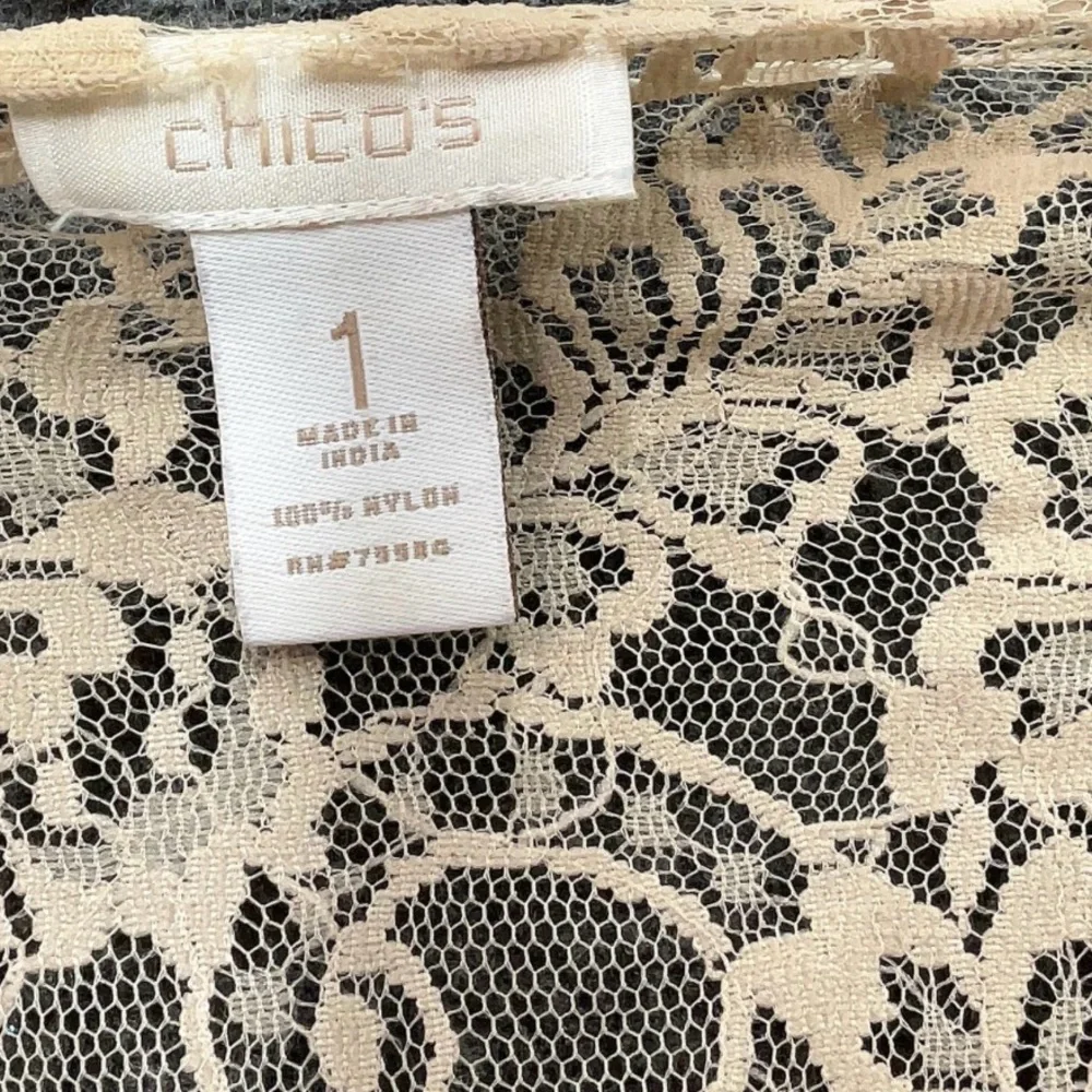 Chico’s Jeweled Beige Lace Vest size M - Picture 3 of 3